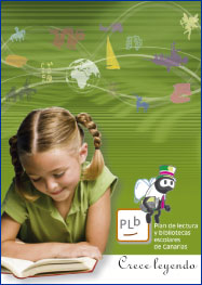 Cartel del Plan de lectura y bibliotecas escolares de Canarias